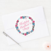 Élégant Happy Mère's Day Floral Wreath Sticker (Enveloppe)