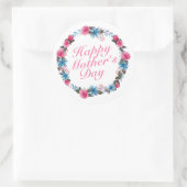 Élégant Happy Mère's Day Floral Wreath Sticker (Sac)