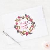 Élégant Happy Mère's Day Floral Wreath Sticker (Enveloppe)