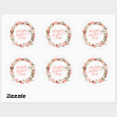 Élégant Happy Mère's Day Floral Wreath Sticker (Feuille)