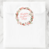Élégant Happy Mère's Day Floral Wreath Sticker (Sac)
