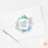 Élégant Happy Mère's Day Floral Wreath Sticker (Enveloppe)