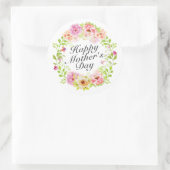 Élégant Happy Mère's Day Floral Wreath Sticker (Sac)