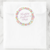 Élégant Happy Mère's Day Floral Wreath Sticker (Sac)