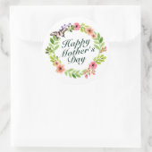 Élégant Happy Mère's Day Floral Wreath Sticker (Sac)