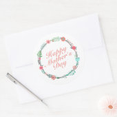 Élégant Happy Mère's Day Floral Wreath Sticker (Enveloppe)