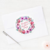 Élégant Happy Mère's Day Floral Wreath Sticker (Enveloppe)