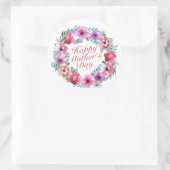 Élégant Happy Mère's Day Floral Wreath Sticker (Sac)