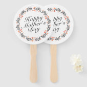 Elegant Happy Moederdag Bloemen Hand Fan Handwaaier (Voorkant en achterkant)