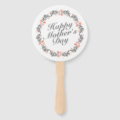 Elegant Happy Moederdag Bloemen Hand Fan Handwaaier (Voorkant)