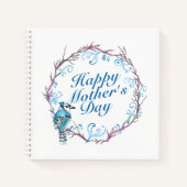 Elegant Happy Moederdag Blue Wreate Notitieboek (Voorkant)