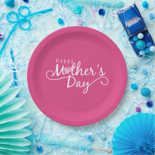 Elegant Happy Moederdag Calligraphy Papier Bord (Feest)