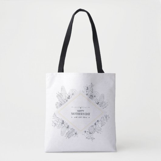 Elegant  Happy Moederdag | CANVAS TAS (Voorkant)
