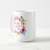 Elegant Happy Moederdag Floral | Klassieke Mok (Voorkant links)