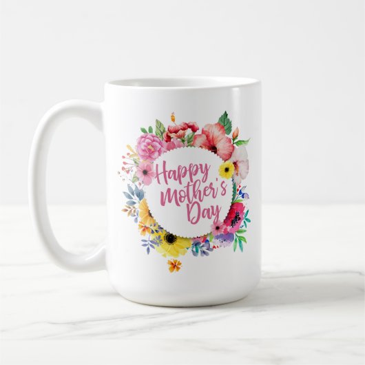 Elegant Happy Moederdag Floral | Klassieke Mok (Links)