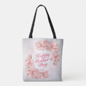 Elegant Happy Moederdag Floral Lijst Canvas tas (Achterkant)