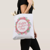 Elegant Happy Moederdag Floral Lijst Canvas tas (Dichtbij)