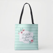 Elegant Happy Moederdag Floral Lijst Canvas tas (Voorkant)