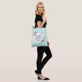 Elegant Happy Moederdag Floral Lijst Canvas tas (Op model)