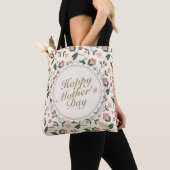 Elegant Happy Moederdag Floral Lijst Canvas tas (Dichtbij)