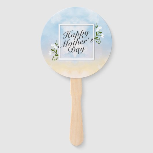 Elegant Happy Moederdag Floral Lijst Hand Fan Handwaaier (Achterkant)
