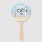 Elegant Happy Moederdag Floral Lijst Hand Fan Handwaaier (Voorkant)