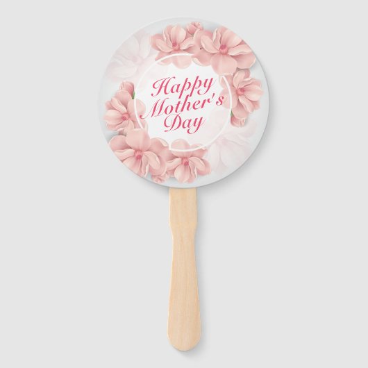Elegant Happy Moederdag Floral Lijst Hand Fan Handwaaier (Voorkant)