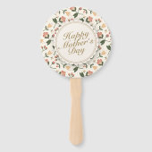 Elegant Happy Moederdag Floral Lijst Hand Fan Handwaaier (Achterkant)
