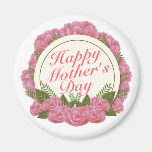 Elegant Happy Moederdag Floral Lijst Magnet Magneet