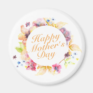 Elegant Happy Moederdag Floral Lijst Magnet Magneet