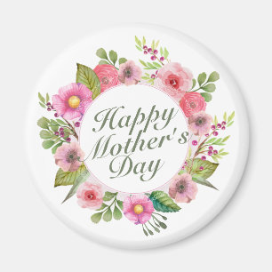 Elegant Happy Moederdag Floral Lijst Magnet Magneet