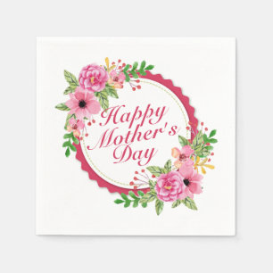 Elegant Happy Moederdag Floral Lijst Napkin Servet