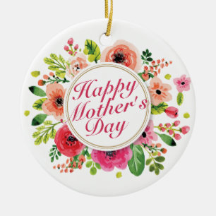 Elegant Happy Moederdag Floral Lijst Ornament