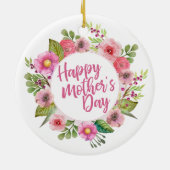 Elegant Happy Moederdag Floral | ORNAMENT (Achterkant)