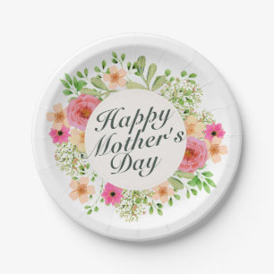 Elegant Happy Moederdag Floral Paper Bord