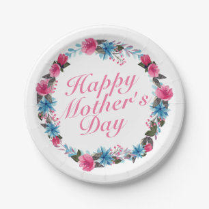 Elegant Happy Moederdag Floral Paper Bord