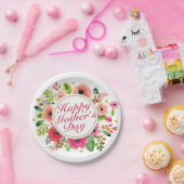 Elegant Happy Moederdag Floral Paper Bord (Feest)