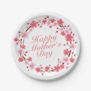Elegant Happy Moederdag Floral Paper Bord