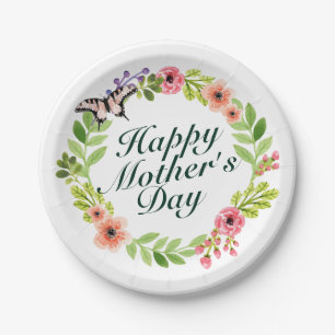 Elegant Happy Moederdag Floral Paper Bord