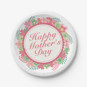 Elegant Happy Moederdag Floral Paper Bord