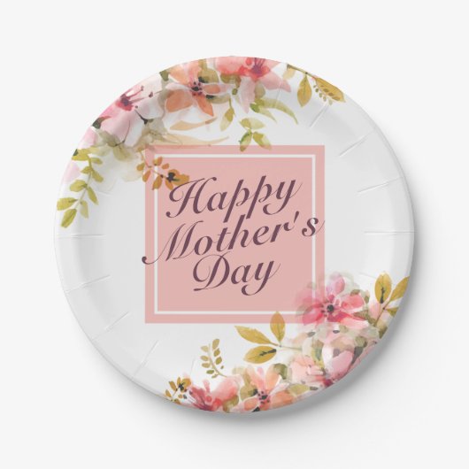 Elegant Happy Moederdag Floral Paper Bord (Voorkant)