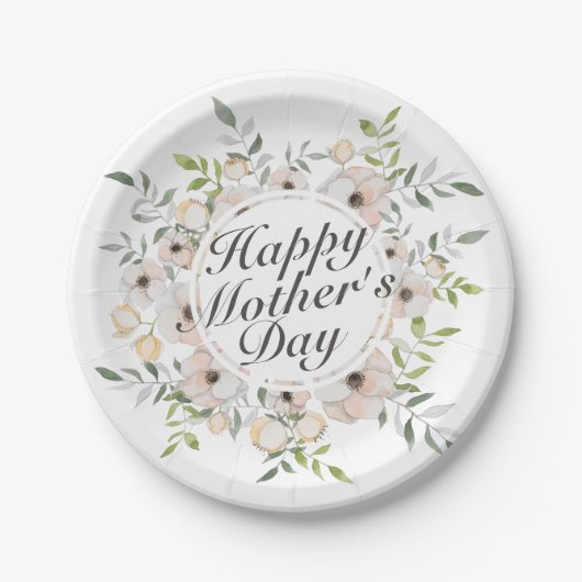Elegant Happy Moederdag Floral Paper Bord (Voorkant)