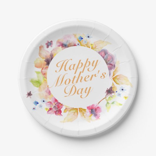 Elegant Happy Moederdag Floral Paper Bord (Voorkant)