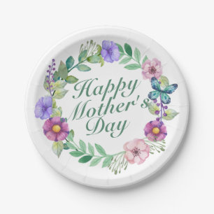 Elegant Happy Moederdag Floral Paper Bord