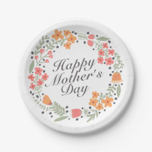 Elegant Happy Moederdag Floral Paper Bord