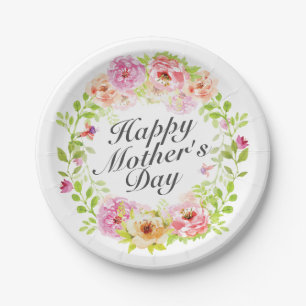 Elegant Happy Moederdag Floral Paper Bord