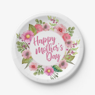 Elegant Happy Moederdag Floral Papieren Bord