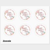 Elegant Happy Moederdag Floral | Stickerzegel Ronde Sticker (Vel)