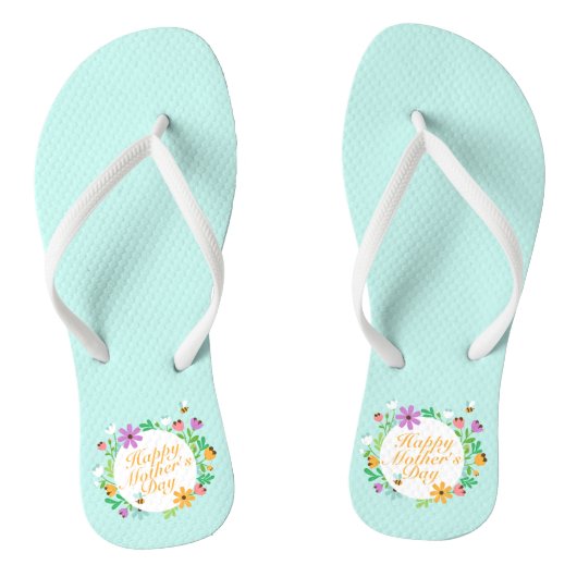 Elegant Happy Moederdag Floral | TEENSLIPPERS (Voetbed)