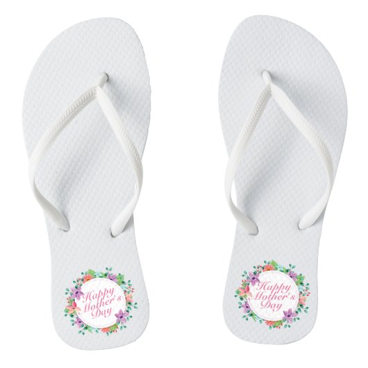Elegant Happy Moederdag Floral | TEENSLIPPERS (Voetbed)